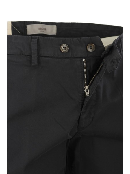 Pantalone Briglia in Gabardina Blu Navy